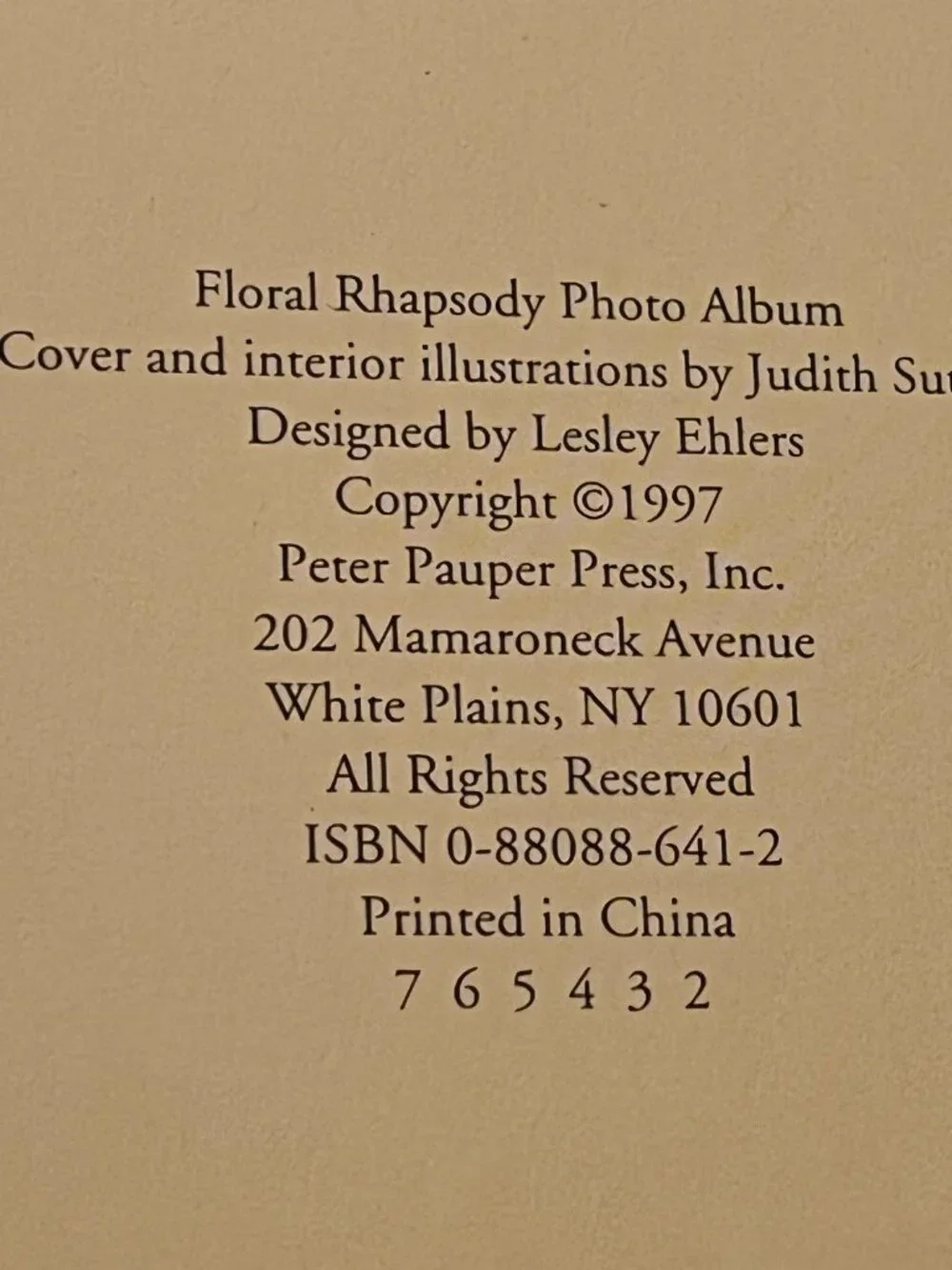 Photo Album - Vintage 1997 Peter Pauper Press Floral Rhapsody Photo Album